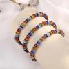 Handmade Multicolor Natural Stone Flying Disc Beaded Bracelet Lightweight Adjustable Jewelry For Women Men