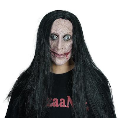 Scary Woman Headwear Mask Long Hair Scary Women Headpiece Halloween Party Cosplays Costume Creepier Headgear Head Horror Prop