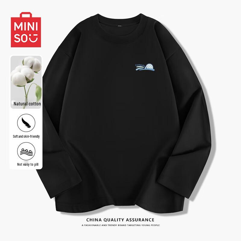 MINISO Men s Basic Long Sleeve Cotton T-Shirt 3XL