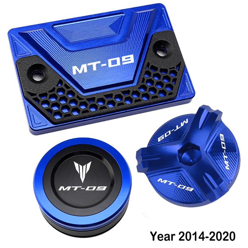 Pro Yamaha MT09 MT-09 MT 09 Tracer SP FZ09 FJ09 2013-2022 Motocykl Přední zadní brzdová kapalina Nádržka Víko nádrže Olejová náplň