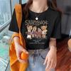 Women Summer Short Sleeve Round Collar Cartoon Printed Pullover Loose T Shirt Top