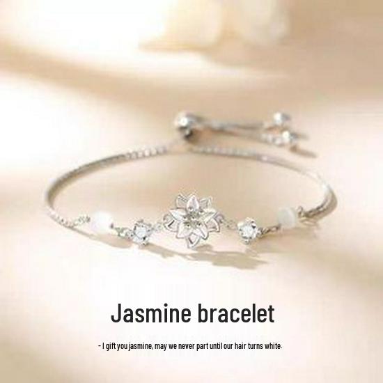 French Dream Flower Garden Zirconia Bracelet - Versatile Sparkly Beaded Accessory for Women & Girls