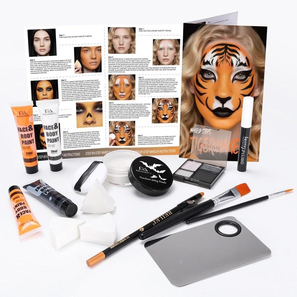 Sally Corpse Bride Makeup Kit Water-based Face Paint Blue Red Lip Gloss Pre-Halloween SFX Set Single Tiger Makeup 1 pcs