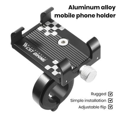 Universal Aluminum Alloy Bike Phone Stand Adjustable Secure Cycling Phone Holder Shockproof Bicycle Phone Support Mount