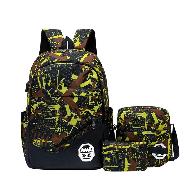 Herrenrucksack 3-teilig Leichter wasserdichter Schulrucksack für junge Kinder Unisex-Schultasche für junge Kinder Geschenk zum Schulanfang