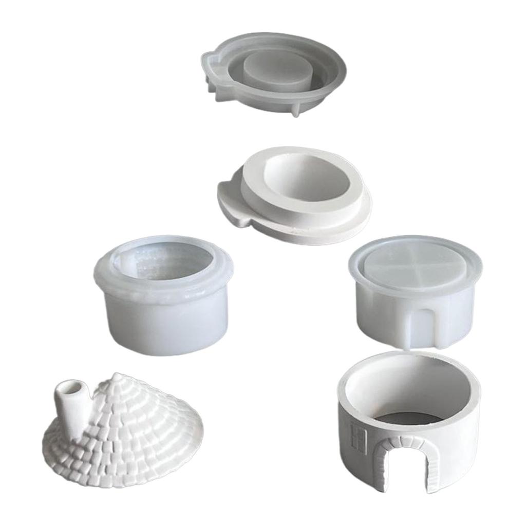 House Shape Silicone Tealight Stand Mould For Epoxy Resin Candle Tealight Holder Decoration Multipurpose Silicone Molds
