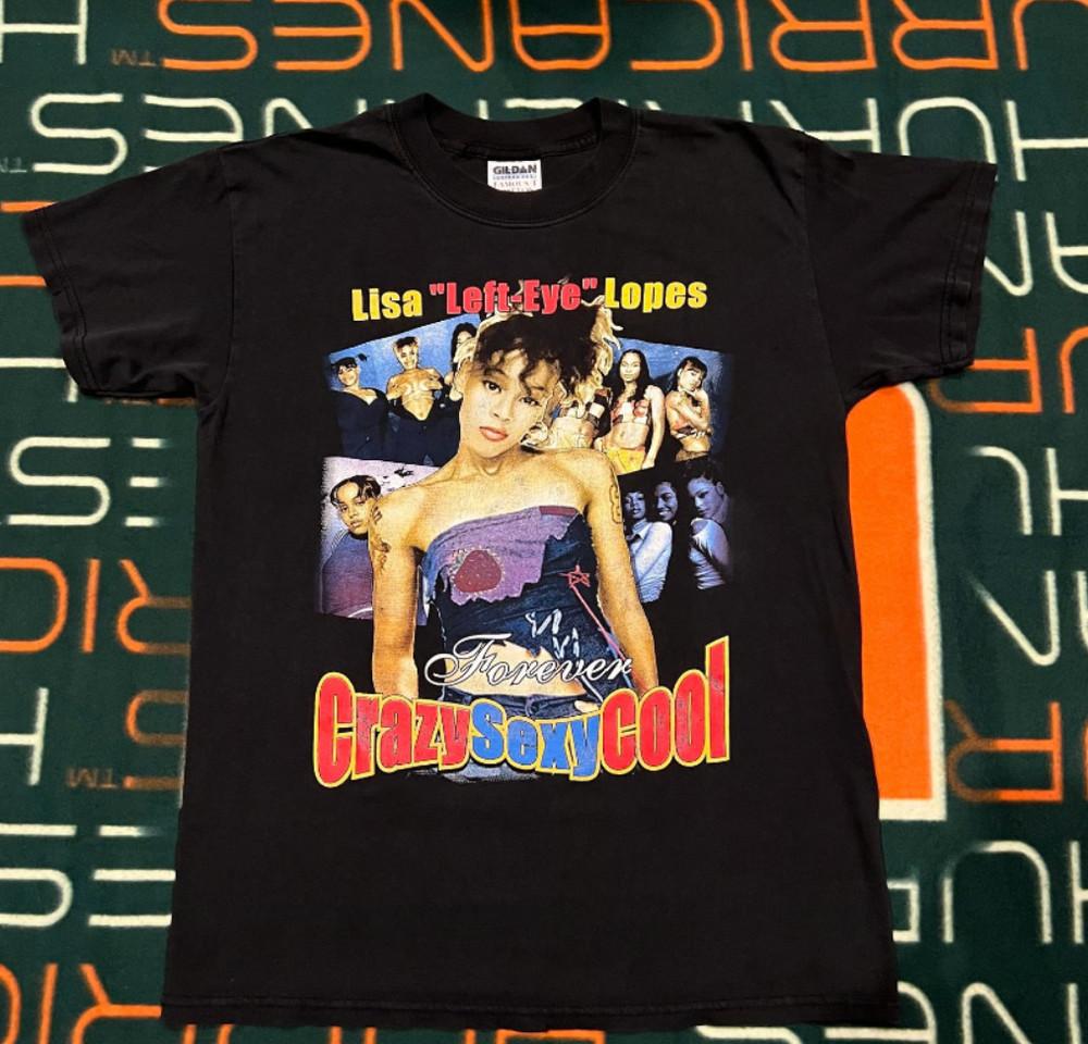 Винтажная футболка 2002 года Лиза Left Eye Lopes Черная Размер S-5XL Рэп-футболка Унисекс L
