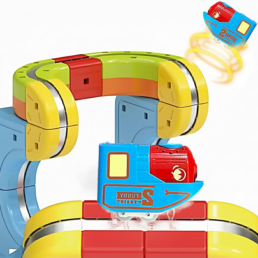 DIY Magnetbahn Zugspielzeug zum Zusammenbauen für Kinder Elektronisches Magisches Schienenauto Konstruktion Kinder Lernspielzeug Weihnachtsgeschenk