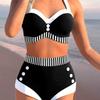 Women Belly Strap Breasted Sexy Bikini Sexy High Waist Bathing Suit Beach Swimwear Female Summer Swimsuit