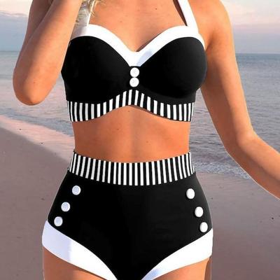 Women Belly Strap Breasted Sexy Bikini Sexy High Waist Bathing Suit Beach Swimwear Female Summer Swimsuit