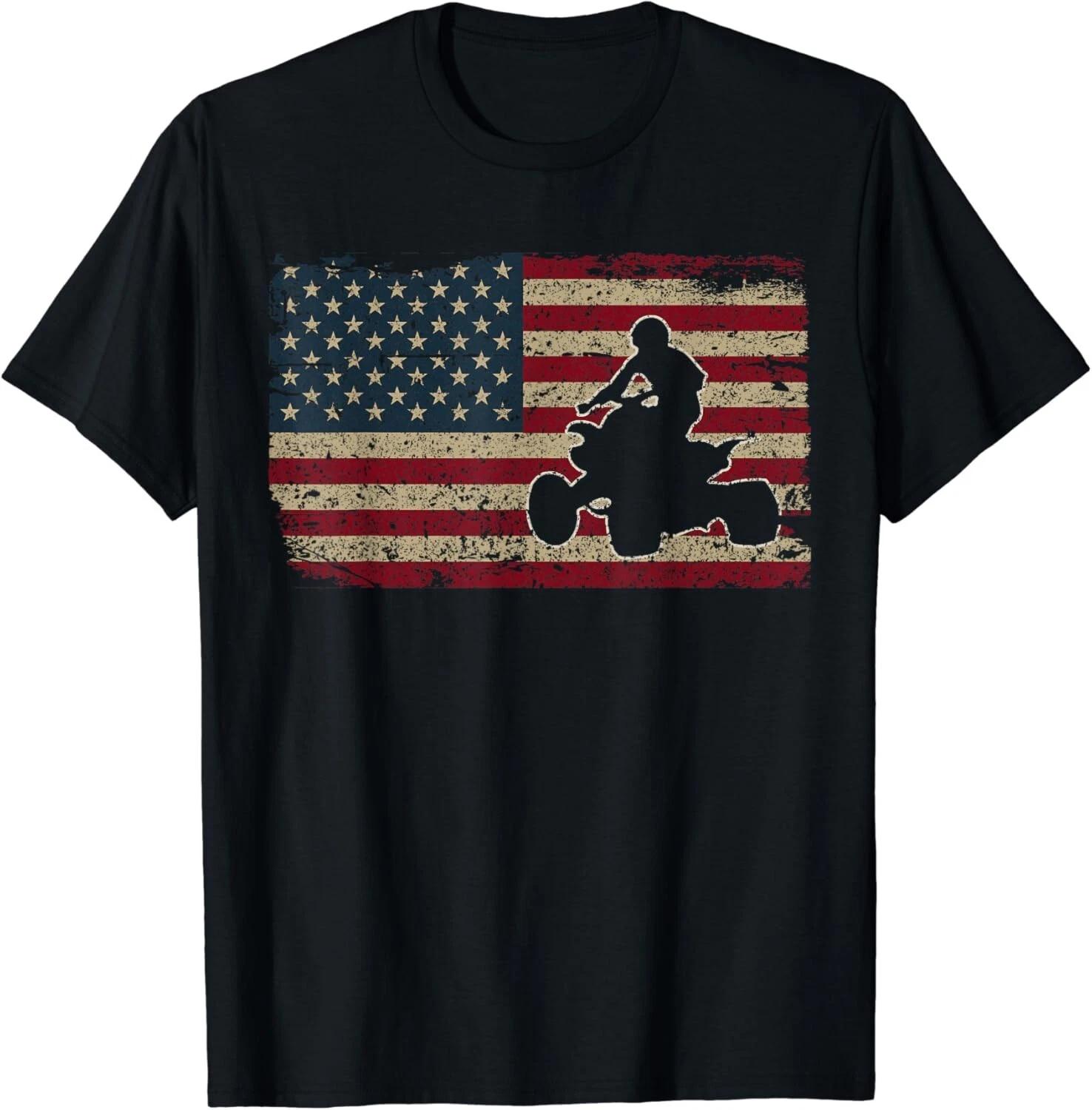 

Quad Biker America Flag Gift I ATV Four Wheeler Quad Bike Gift Unisex T-Shirt 3XL