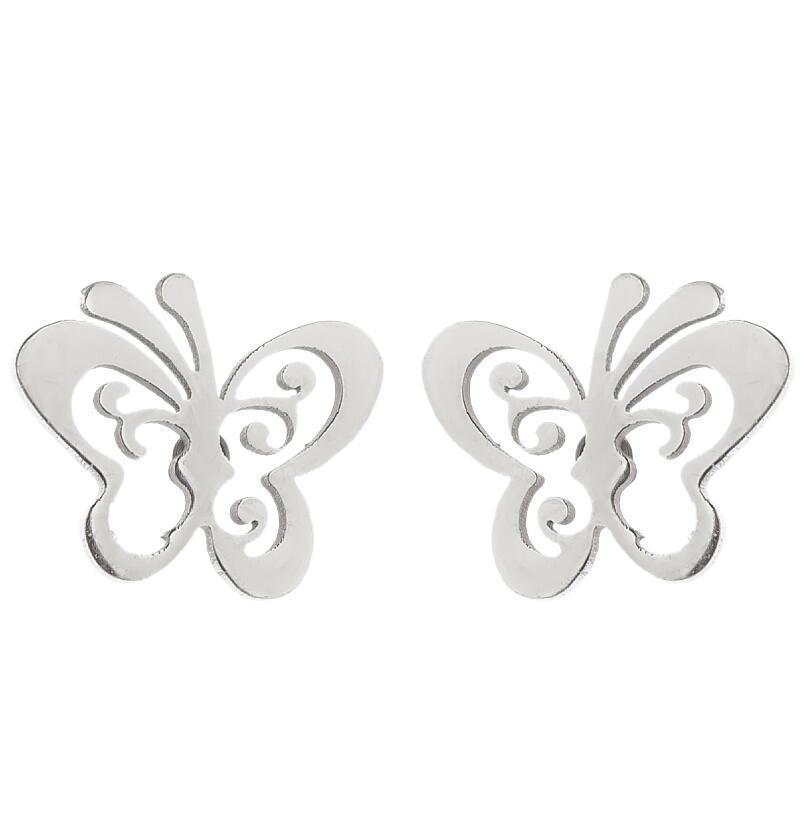Корейские серьги-бабочки: Нержавеющая сталь, простой и свежий дизайн для подруг