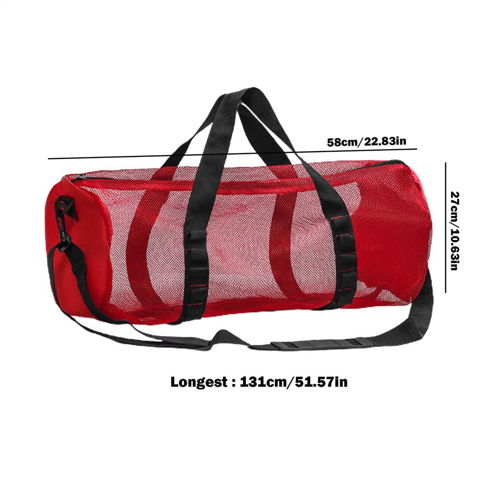 Foldable Mesh Dive Bag Adjust Shoulder Strap Breathable Mesh Travel Duffle  Adjust Shoulder Strap Handle Mesh Travel Duffle