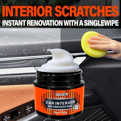 Autoinnenraum Reparaturwachs, Schwarz Interieur und Armaturenbrett Glanz Reparaturmittel, Reifenglanz und Sitzpflegegel zur Wiederherstellung des Interieurglanzes