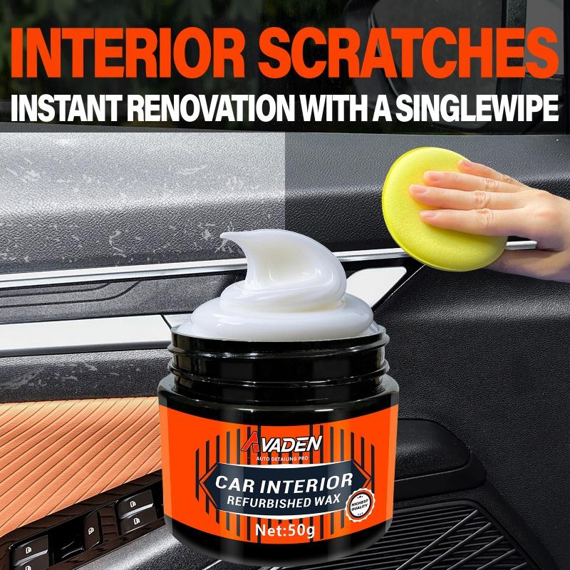 Autoinnenraum Reparaturwachs, Schwarz Interieur und Armaturenbrett Glanz Reparaturmittel, Reifenglanz und Sitzpflegegel zur Wiederherstellung des Interieurglanzes