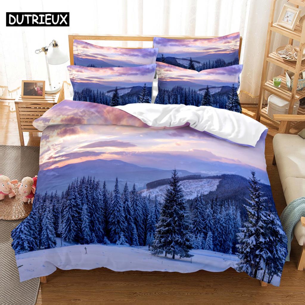 

3D HD Живописный пододеяльник Пододеяльник Наволочка Постельный комплект Льняной Лес Сцена Лес Король Королева Твин Односпальный Двойной 3 ШТ 2 ШТ Домашний Текстиль (135x200cm)