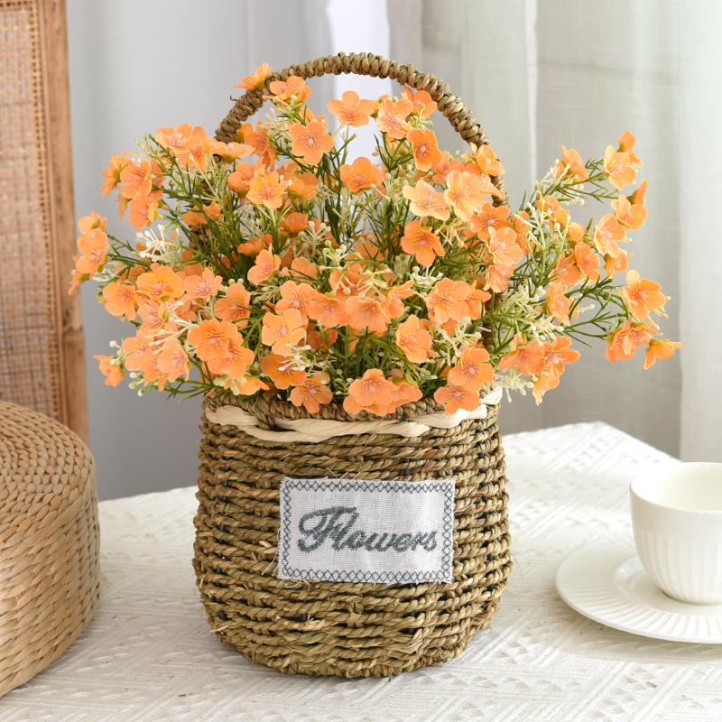 Rustic Flasket Set Artificial Flowers Dried Flowers Living Room Desktop Floral Art Decorations Small Floral Pattern Tia...