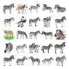 50 Zebra Stripes Animal Graffiti Stickers for Milk Tea Cup & Journal - Black & White Cute Decorative Stationery