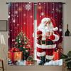 2-piece Admiralty Christmas Polyester Curtain Festive Digital Print, Machine Washable, Bedroom Living Room Decoration