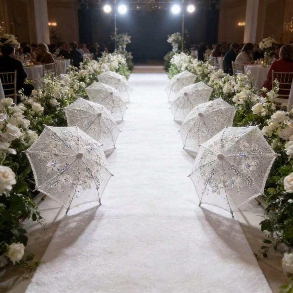 Wedding Decorative Lace Embroidered Umbrella DIY Sequin Umbrella Decorations  Home Decor
