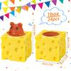 1 Box of Cute Cheese Mouse Squeeze Cup Toys Colorful, Playful Sensory Stress Relief for Teens and Adults, Ideal Christmas Halloween Party Gift,