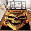 "Flaming Skull Harley-Davidson Style Rug with Vibrant Design" Suitable for use as an anti-slip for living room bedroom sofas
