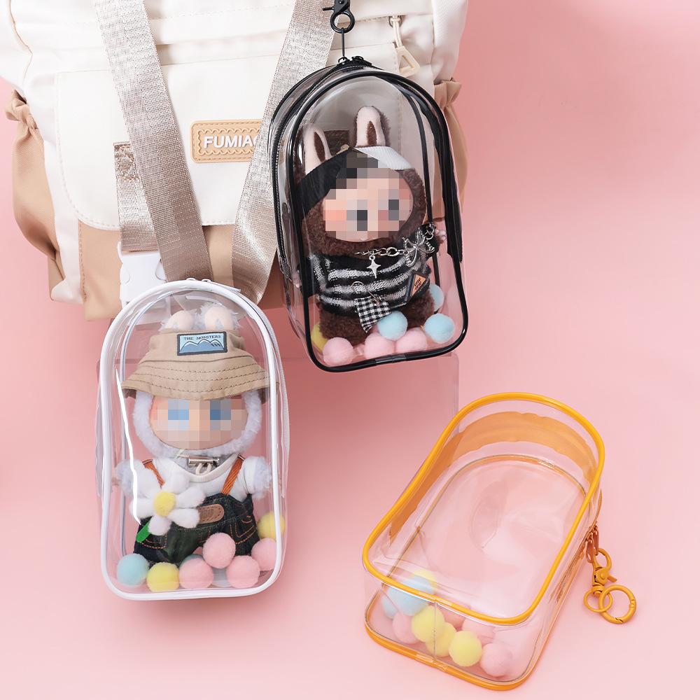 19cm Doll Carry Bag with PVC Window – Trendy Vinyl Toy Display and Storage