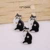 58 Styles of Cute Pink and Black & White Cat Cartoon Buttons for Children's Sweaters and Cardigans