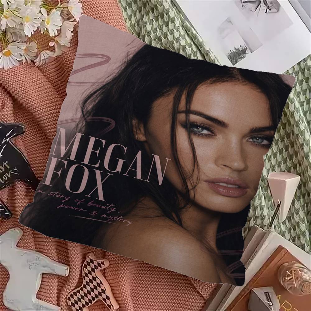 Actress M-Megan Fox Cushion Cover Car Throw Pillow Case For Sofa Car Christmas Gift 40x40cm 45x45cm