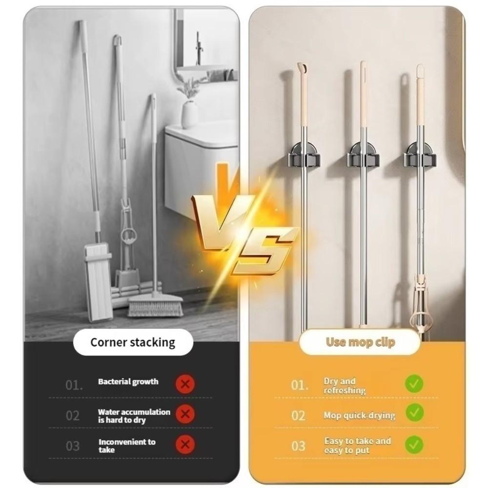Feste Aufbewahrung Saugnapf Moppklemme Kein Bohren erforderlich Besen Mopp Haken Neue perforationsfreie Moppklemme