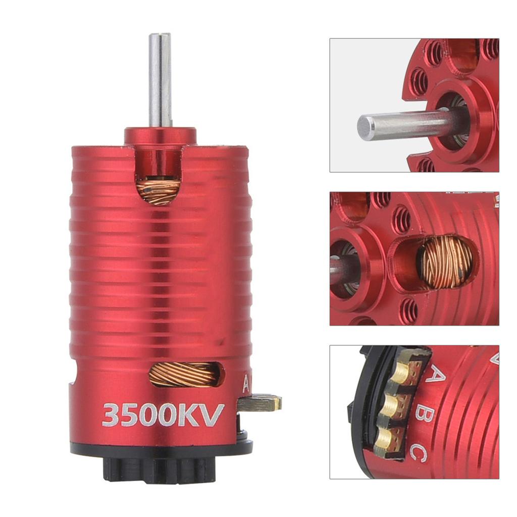 RC Brushless Motor, 3500KV 2 Poles Brushless Motor for 1/24 1/28 RC Model Car