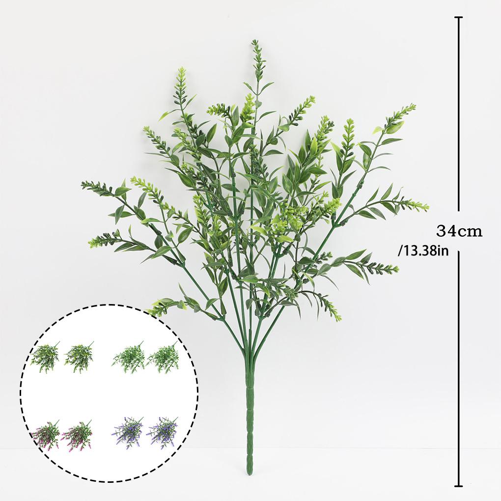 2Pcs Artificial Lavender Flower 7 Prongs Garden Plant Bouquet Supplies for Party Home Vase Photography Props