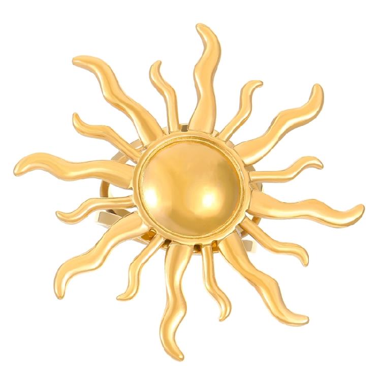 Simple Rings Adjustable Rings Sun/Heart Opening Rings Stainless Steel Texture Fashion Rings Suitable for Wedding Parties