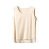 Plus Size Women's Double-Layer Mulberry Silk Camisole - Solid Color Summer Vest