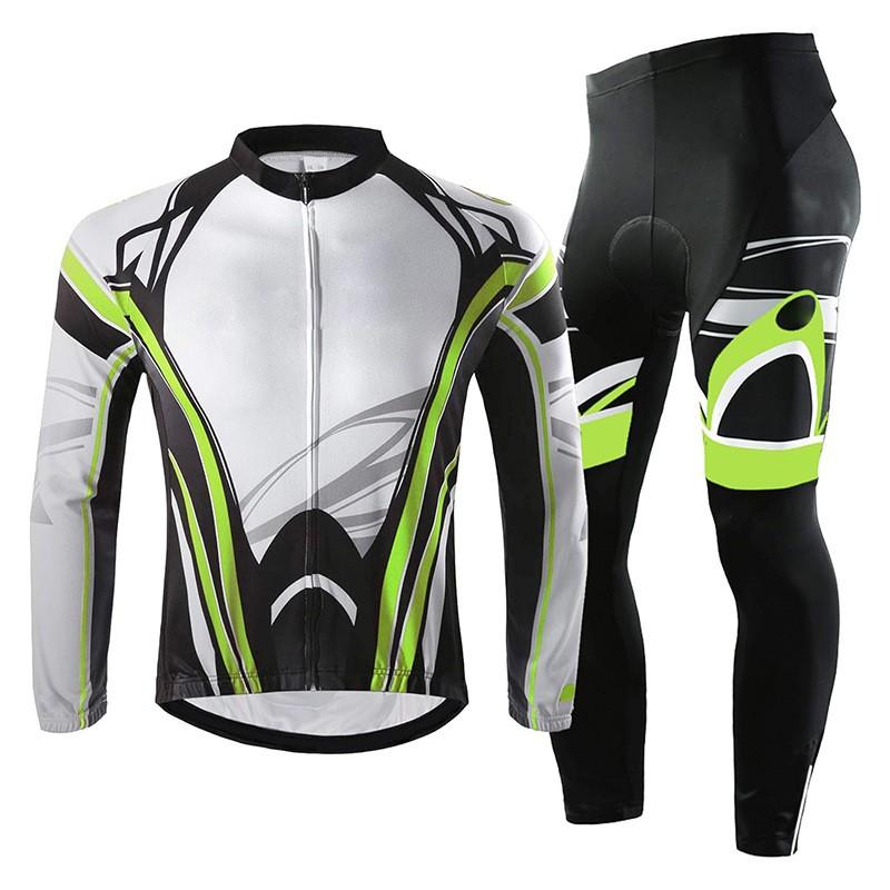 Unisex Cycling Jacket Pants Set Winter Thermal Windproof Breathable Long Sleeve Bike Riding Suit