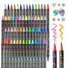 Double Sided Markers Art Pen Set 60 Colors Fine And Brush Tip Painting Drawing Coloring Pen For Glass Fabric Wood Adults