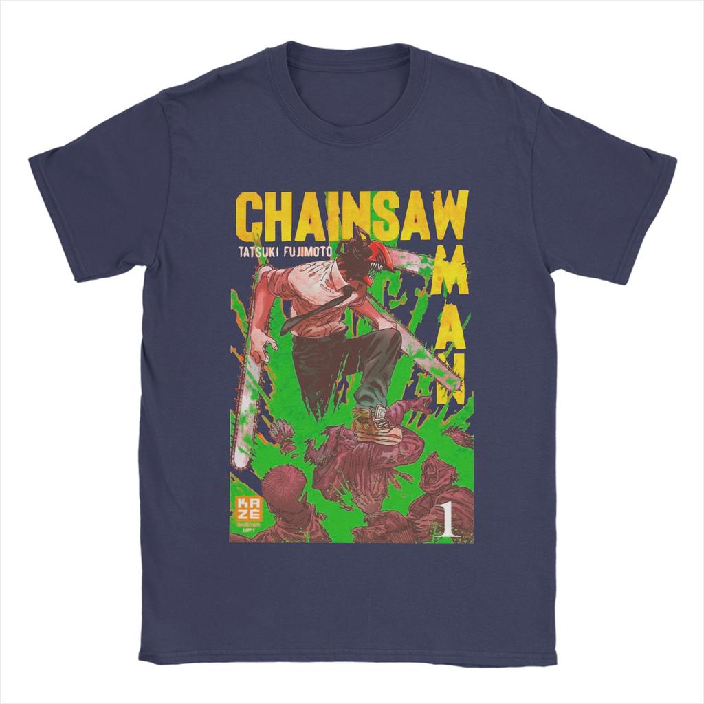 ChainsawMan Aki Kobeni T-Shirts Men Chainsaw Man Anime Fun 100% Cotton Tee Shirt Round Neck Short Sleeve T Shirts Printing Tops