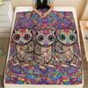 1PC Psychedelic Totems Print Flannel Blanket, High Quality Comfortable for All Seasons, Home Decor, Warmth and Comfort, Perfect for Christmas Gifts