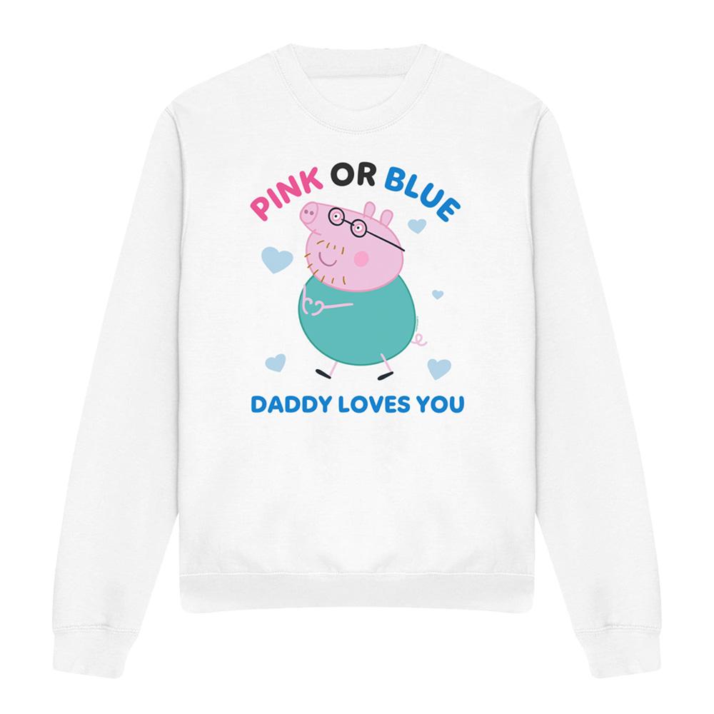 Peppa Pig Unisex Adult Pink Or Blue Daddy Pig Loves You Sweatshirt