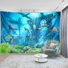 2D Coral Reef Underwater Tapestry for Aquarium & Ocean Party Photo Booth Background