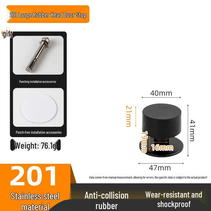 Stainless Steel Wall/Floor Mount Anti-Collision Door Stopper with Thickened Base