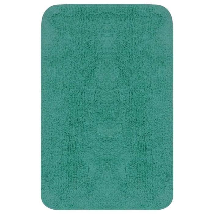 VidaXL Jeu de tapis de salle de bain 3 pcs Tissu Turquoise