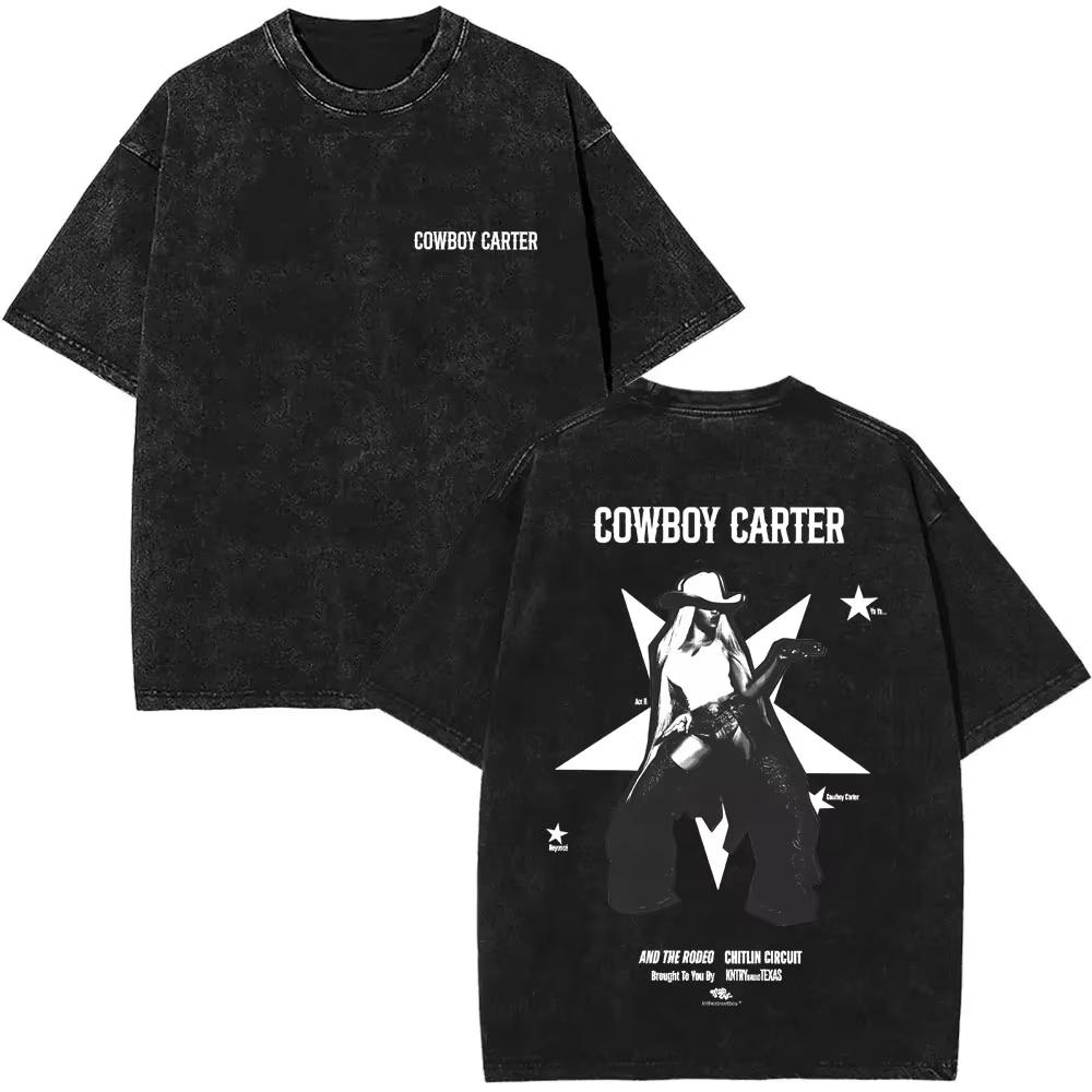 Retro Tvättad Beyonce Renaissance Världsturné T-shirt Album Konsert Musik T-shirts Herr Dam Vardaglig Bomull Vintage T-shirts