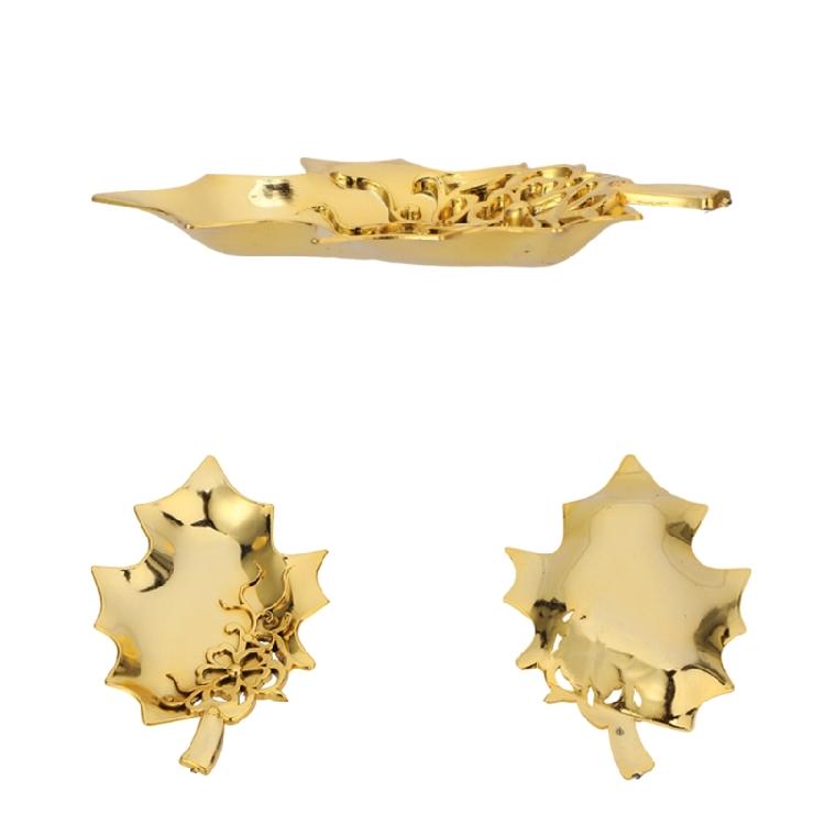 Golden Tray Jewelry Display Plate Kichen Food Fruit Round Stroage Organizers