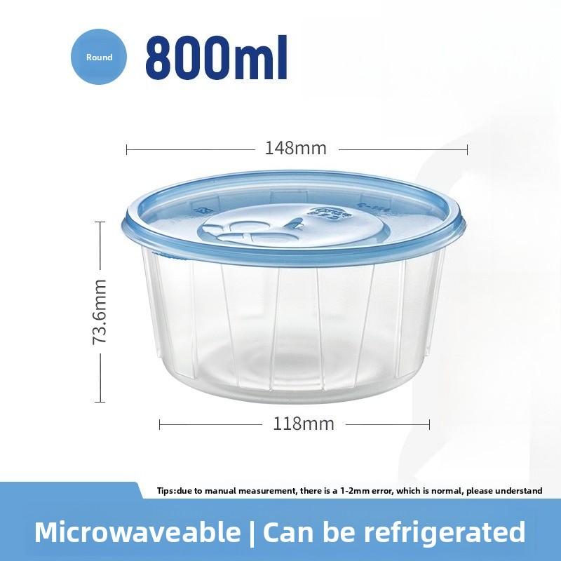 Disposable PP Plastic Round Food Container with Lid Transparent Takeout Bowl