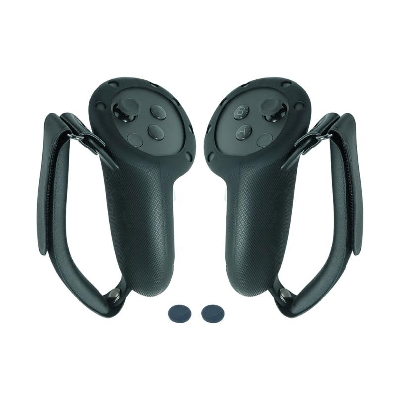 Full Coverage Controller Grip Cover Silicone Protective Sleeve with Adjustable Hand Strap for MetaQuest 3