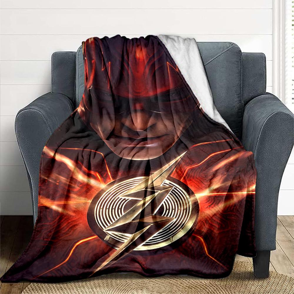1pc Flash Symbol Blanket Lightweight Flannel Throw For Sofa, Bed, Travel, Livingroom, Office, Couch, Chair, And Bed