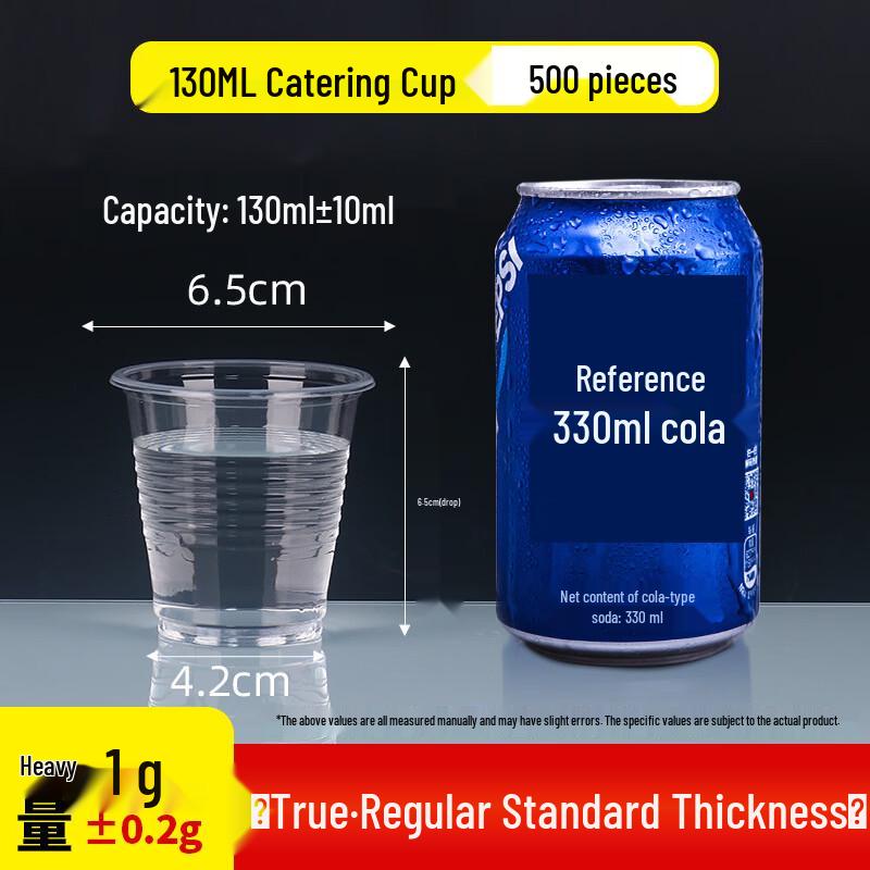 Xihe 130mL Thickened Ribbed Disposable Plastic Cups