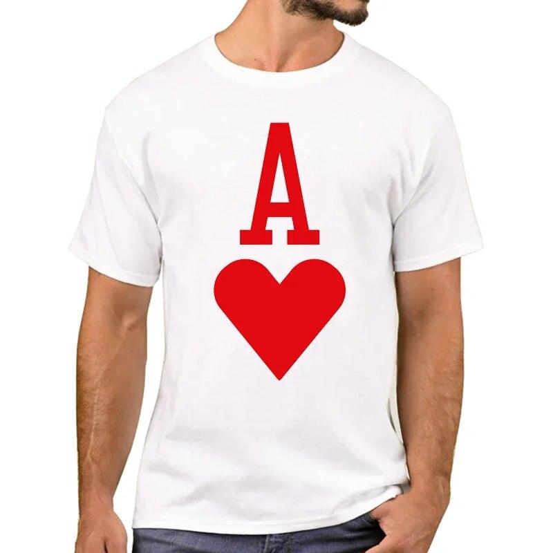 TEEHUB Fashion Graphic T-shirt Trump Heart Print Loose Casual Fashion Unisex T-shirt Cool Poker Short Sleeve Unisex Clothing