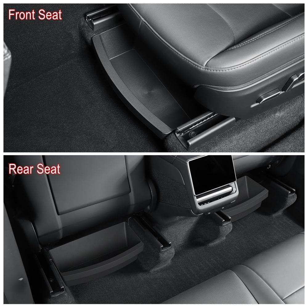 Under Seat Storage Box Organizer for Tesla Model Y Juniper 2025 Center Console Washable Underseat Storage Hidden Box Accessories